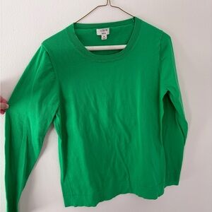 🍀J. Crew Women's Vibrant Green Crew Neck Long Sleeve